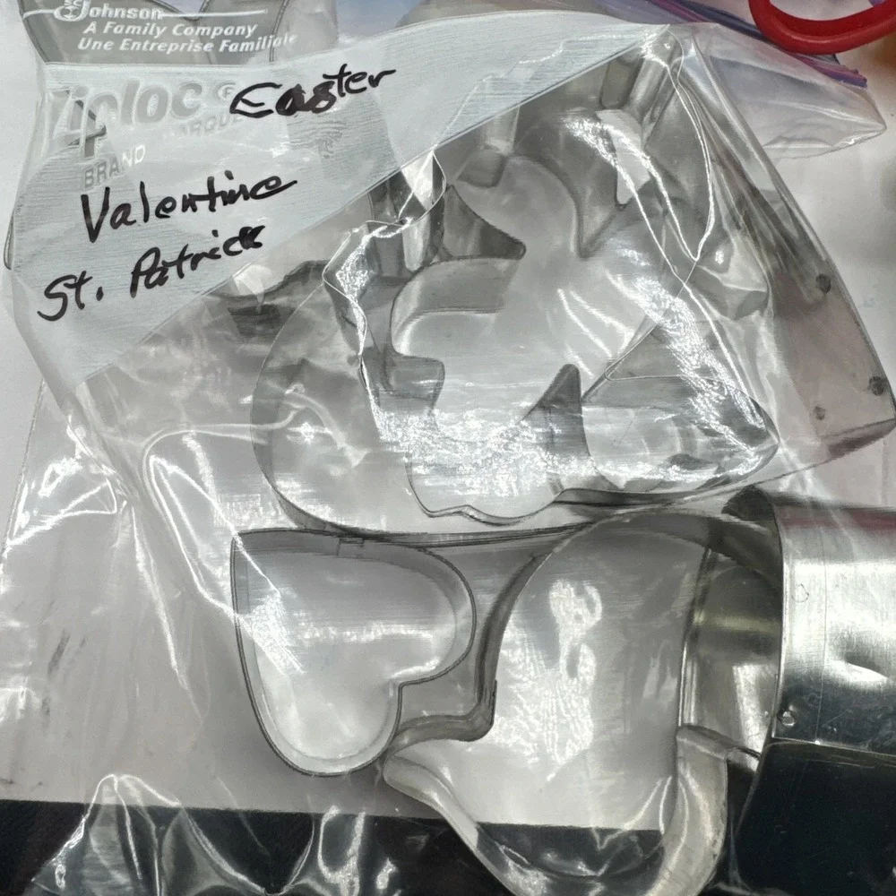 Large Lot of Aluminum Cookie Biscuit Cutters All Occasions Stamps Fondant Scroll